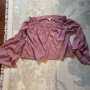 Sun & Shadow Pink Blouse Peasant Top